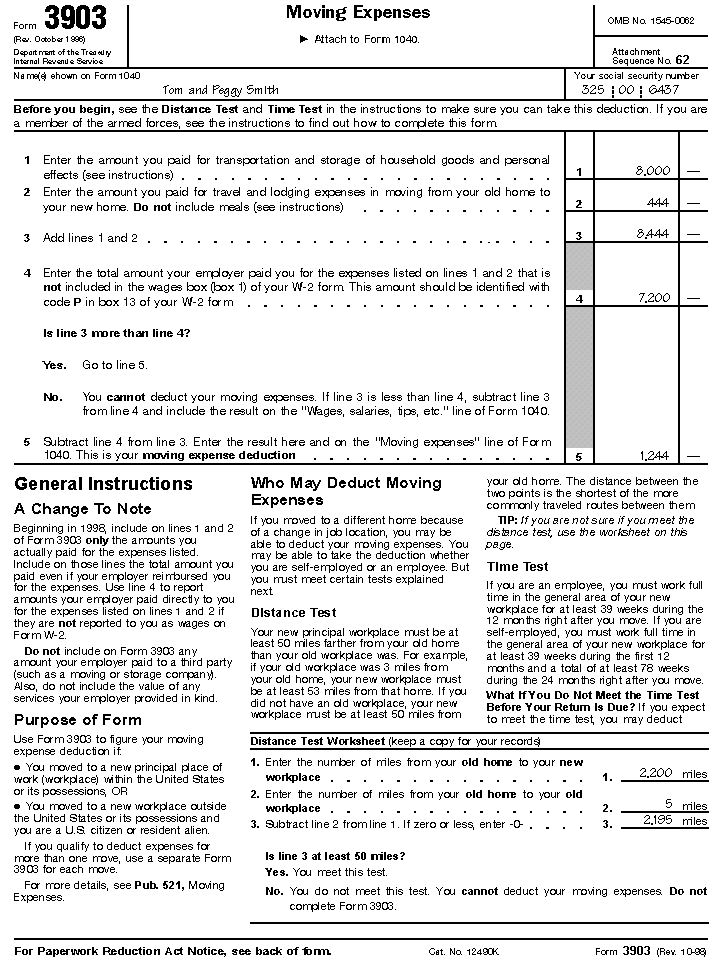 Form 3903--Smith