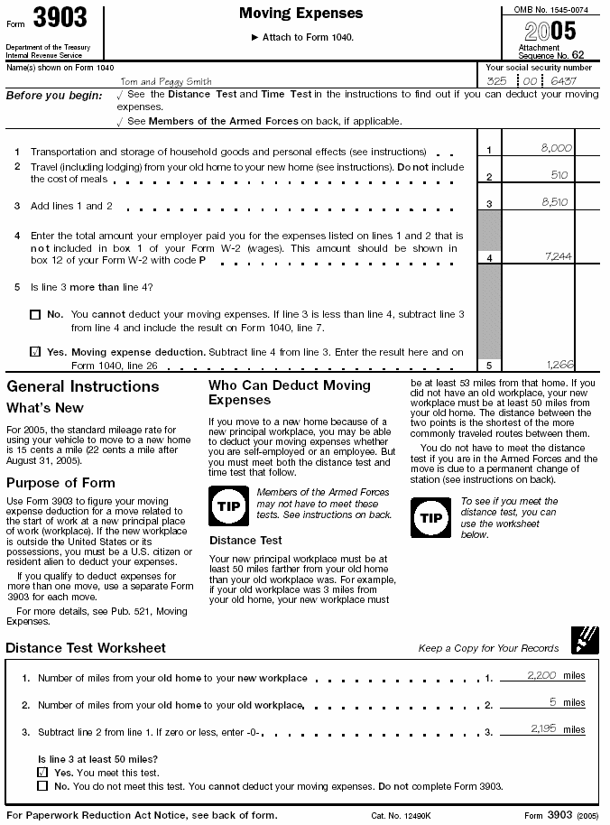 Form 3903--Smith